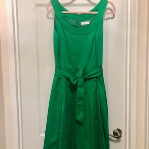 Kelly Green Calvin Klein Sleeveless Sundress, Box Pleats Stitched to Hip, Sz L